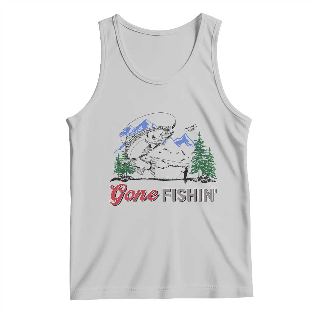 Gone Fishing Tank Top Trout Fishing Lover Montane Forest - Wonder Print Shop