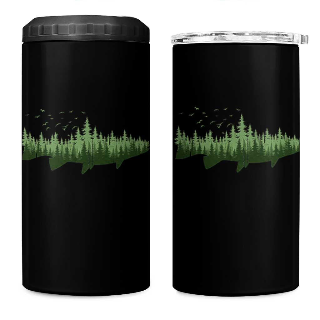 Trout Fly Fishing Outdoor Forest Nature Wildlife Fisherman 4 in 1 Can Cooler Tumbler - Wonder Print Shop