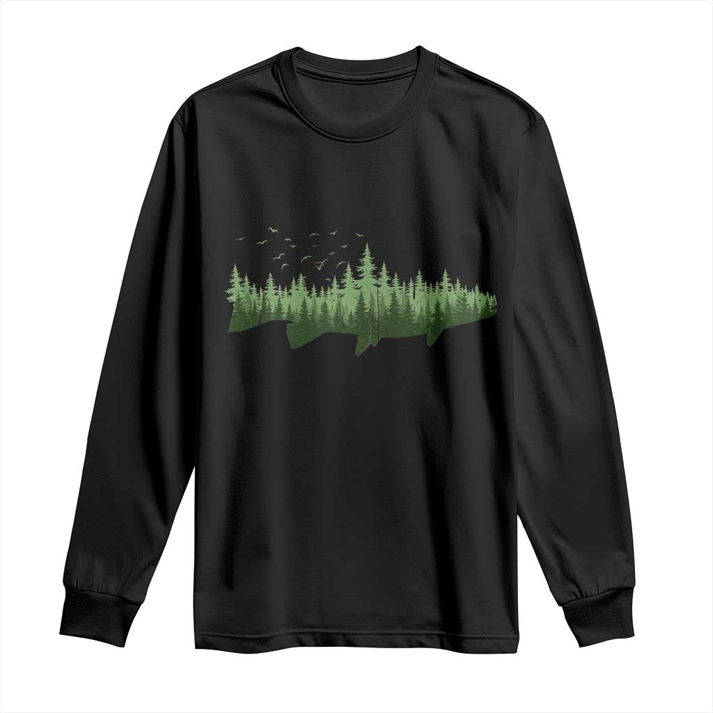 Trout Fly Fishing Outdoor Forest Nature Wildlife Fisherman Long Sleeve Shirt - Wonder Print Shop