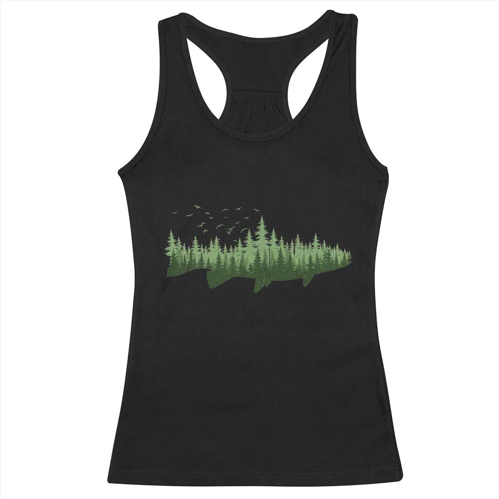 Trout Fly Fishing Outdoor Forest Nature Wildlife Fisherman Racerback Tank Top - Wonder Print Shop