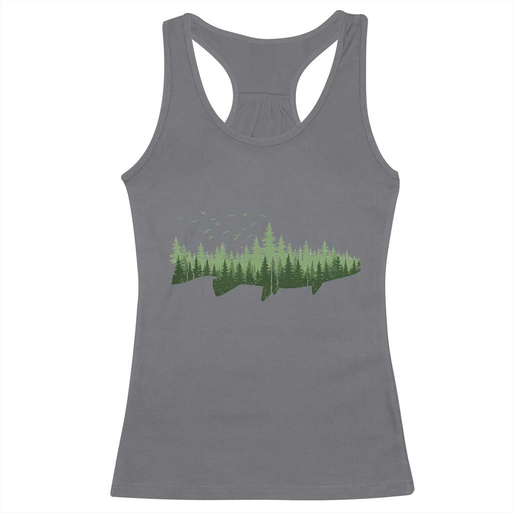 Trout Fly Fishing Outdoor Forest Nature Wildlife Fisherman Racerback Tank Top - Wonder Print Shop