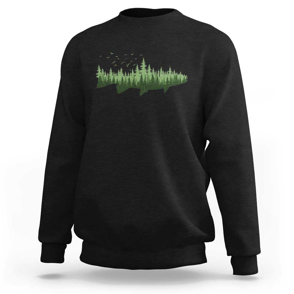 Trout Fly Fishing Outdoor Forest Nature Wildlife Fisherman Sweatshirt - Wonder Print Shop