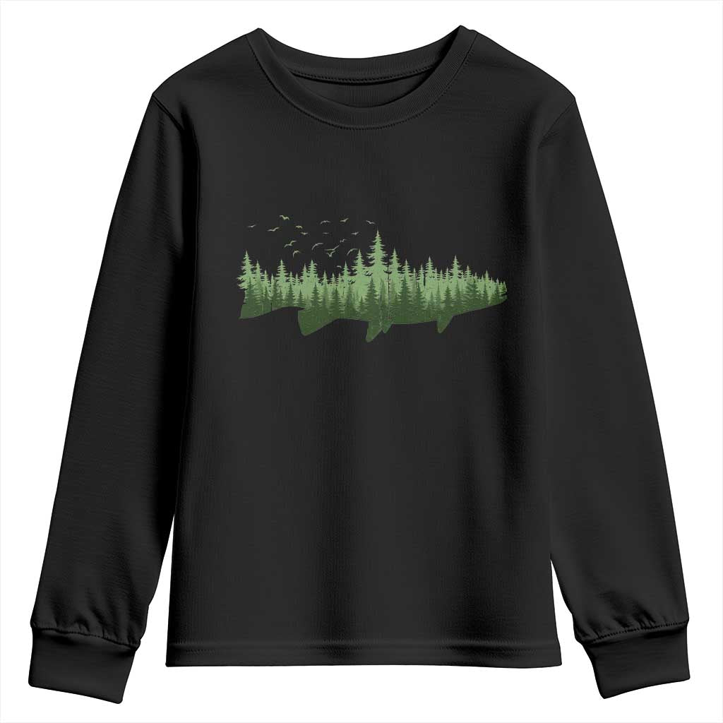 Trout Fly Fishing Outdoor Forest Nature Wildlife Fisherman Youth Sweatshirt - Wonder Print Shop
