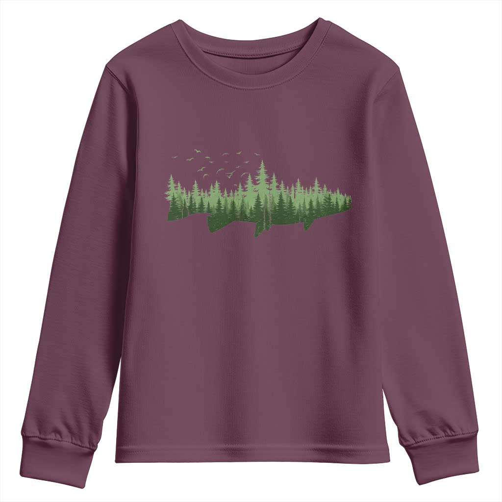 Trout Fly Fishing Outdoor Forest Nature Wildlife Fisherman Youth Sweatshirt - Wonder Print Shop