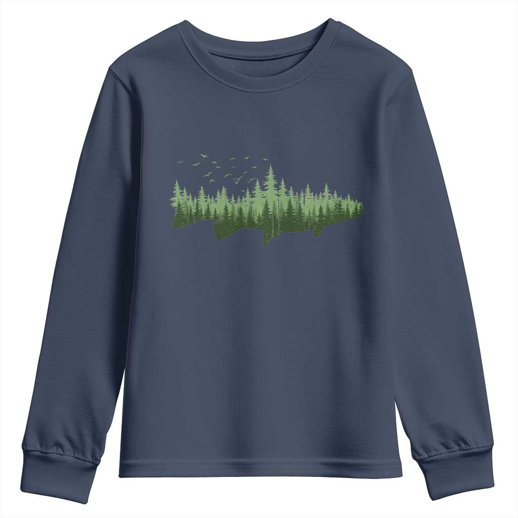 Trout Fly Fishing Outdoor Forest Nature Wildlife Fisherman Youth Sweatshirt - Wonder Print Shop