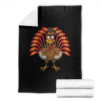 Thanksgiving Ice Hockey Throw Blanket Turkey Pilgrim Hat Fall Season - Wonder Print Shop