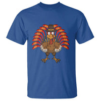 Thanksgiving Ice Hockey T Shirt Turkey Pilgrim Hat Fall Season - Wonder Print Shop