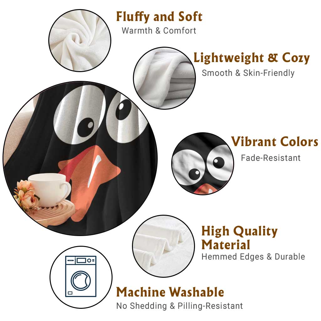 Funny Thanksgiving Throw Blanket Silly Turkey Autumn Season - Wonder Print Shop