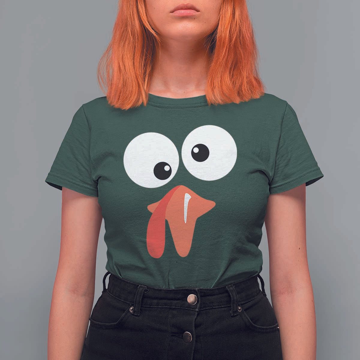 Funny Thanksgiving T Shirt For Women Silly Turkey Autumn Season - Wonder Print Shop