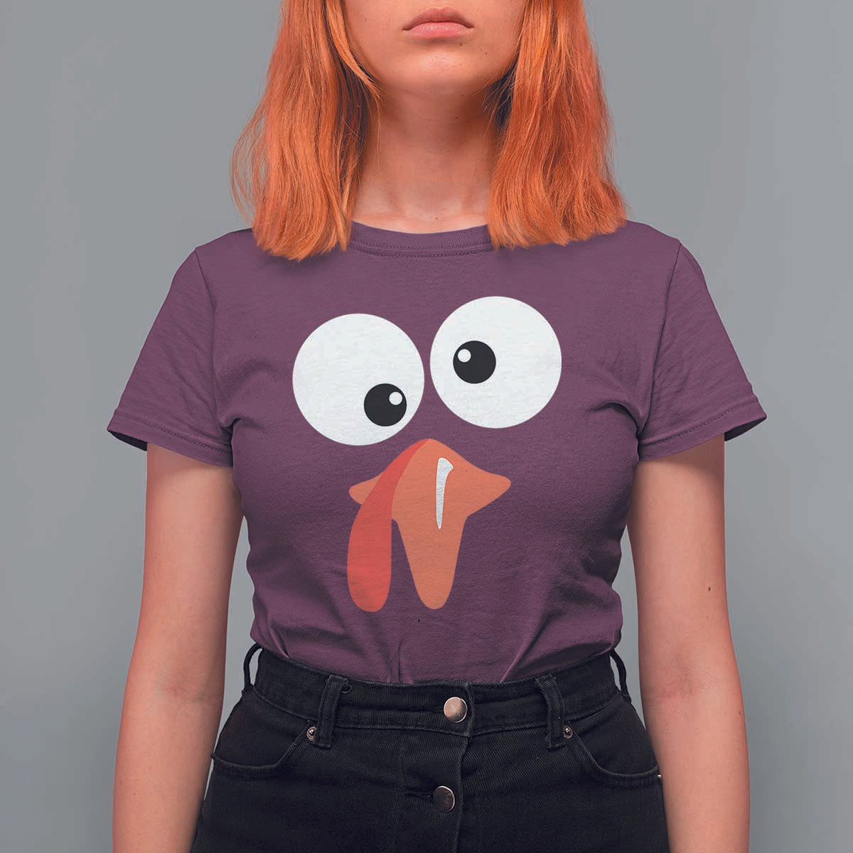 Funny Thanksgiving T Shirt For Women Silly Turkey Autumn Season - Wonder Print Shop