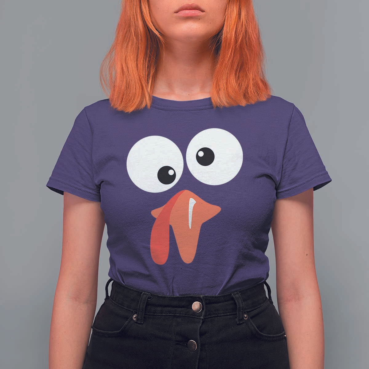 Funny Thanksgiving T Shirt For Women Silly Turkey Autumn Season - Wonder Print Shop