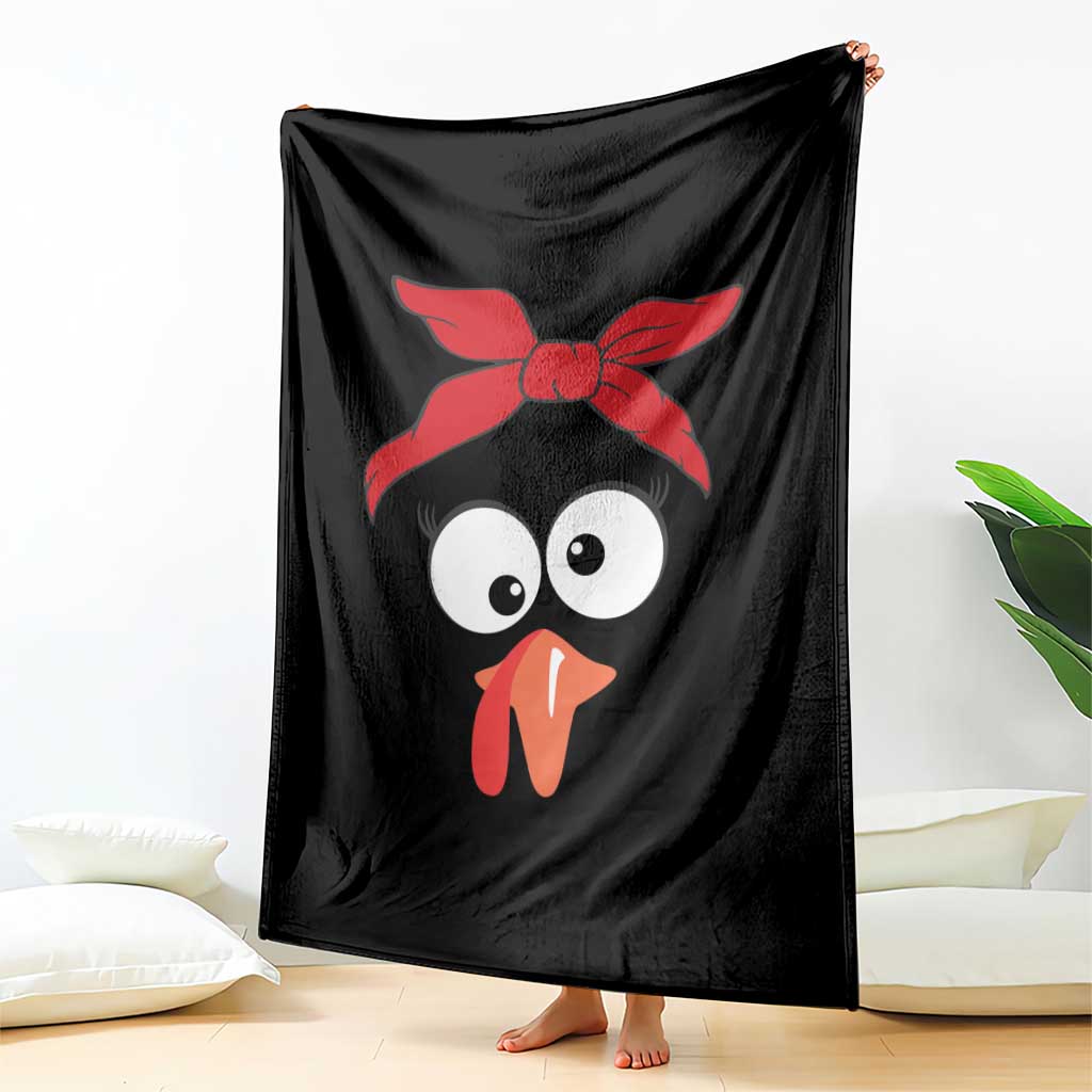 Funny Thanksgiving Throw Blanket Silly Turkey Autumn Season Hens Ribbon - Wonder Print Shop