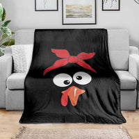 Funny Thanksgiving Throw Blanket Silly Turkey Autumn Season Hens Ribbon - Wonder Print Shop
