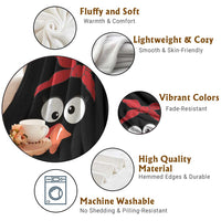 Funny Thanksgiving Throw Blanket Silly Turkey Autumn Season Hens Ribbon - Wonder Print Shop