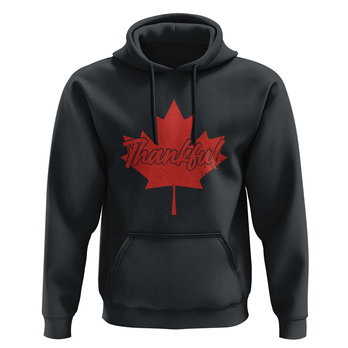 Thanksgiving Day Hoodie Thankful Vintage Maple Leaf Canada - Wonder Print Shop