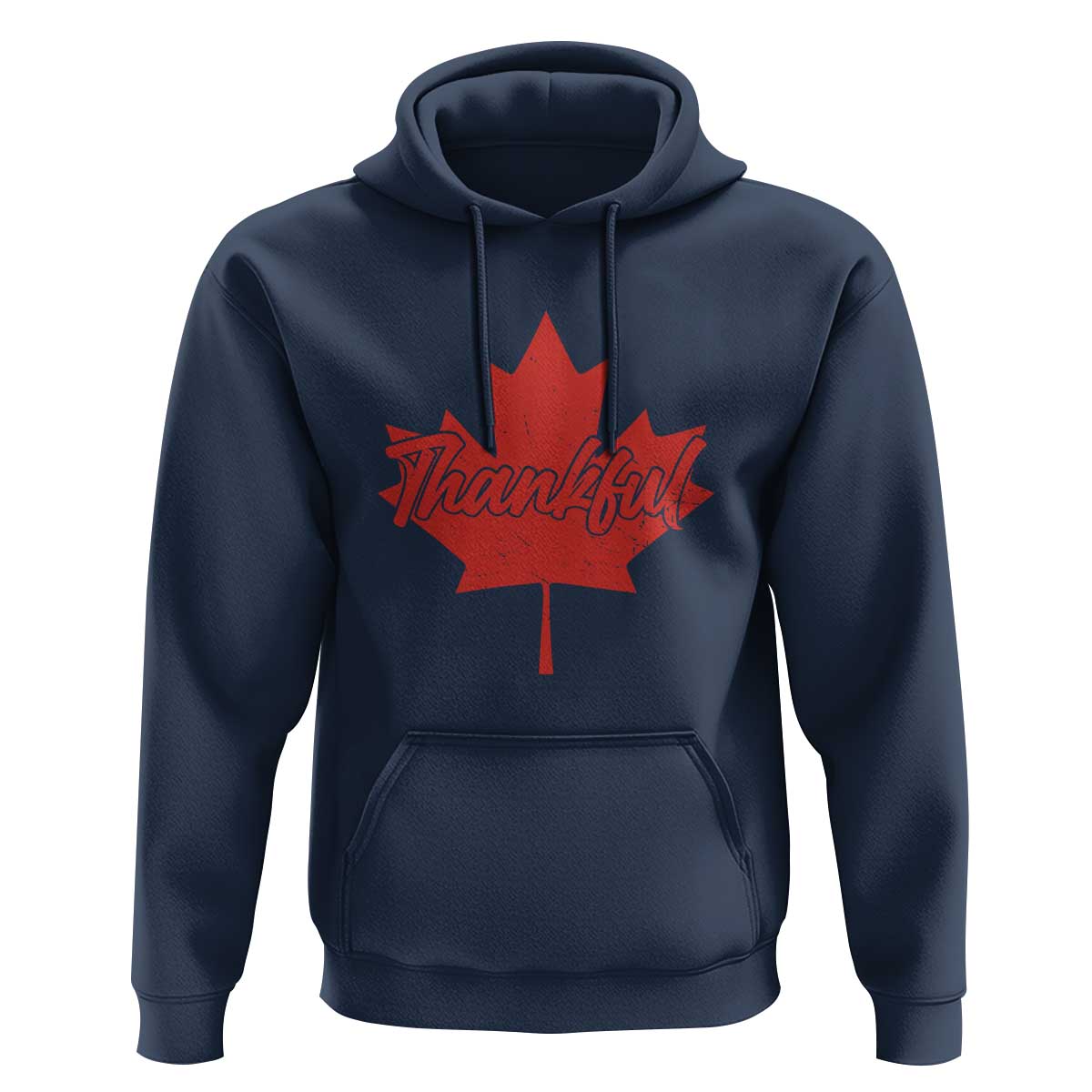 Thanksgiving Day Hoodie Thankful Vintage Maple Leaf Canada - Wonder Print Shop