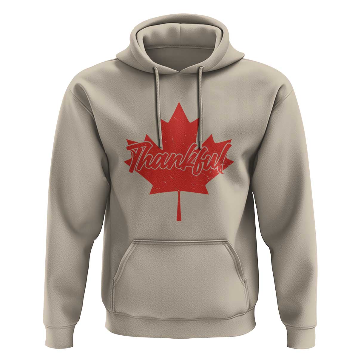 Thanksgiving Day Hoodie Thankful Vintage Maple Leaf Canada - Wonder Print Shop