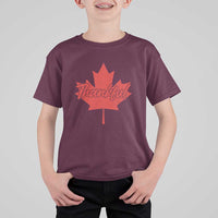 Thanksgiving Day T Shirt For Kid Thankful Vintage Maple Leaf Canada - Wonder Print Shop
