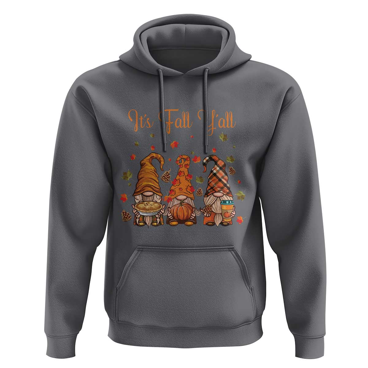 Autumn Season Hoodie It's Fall Y'all Gnomies Thanksgiving Maple Leaf
