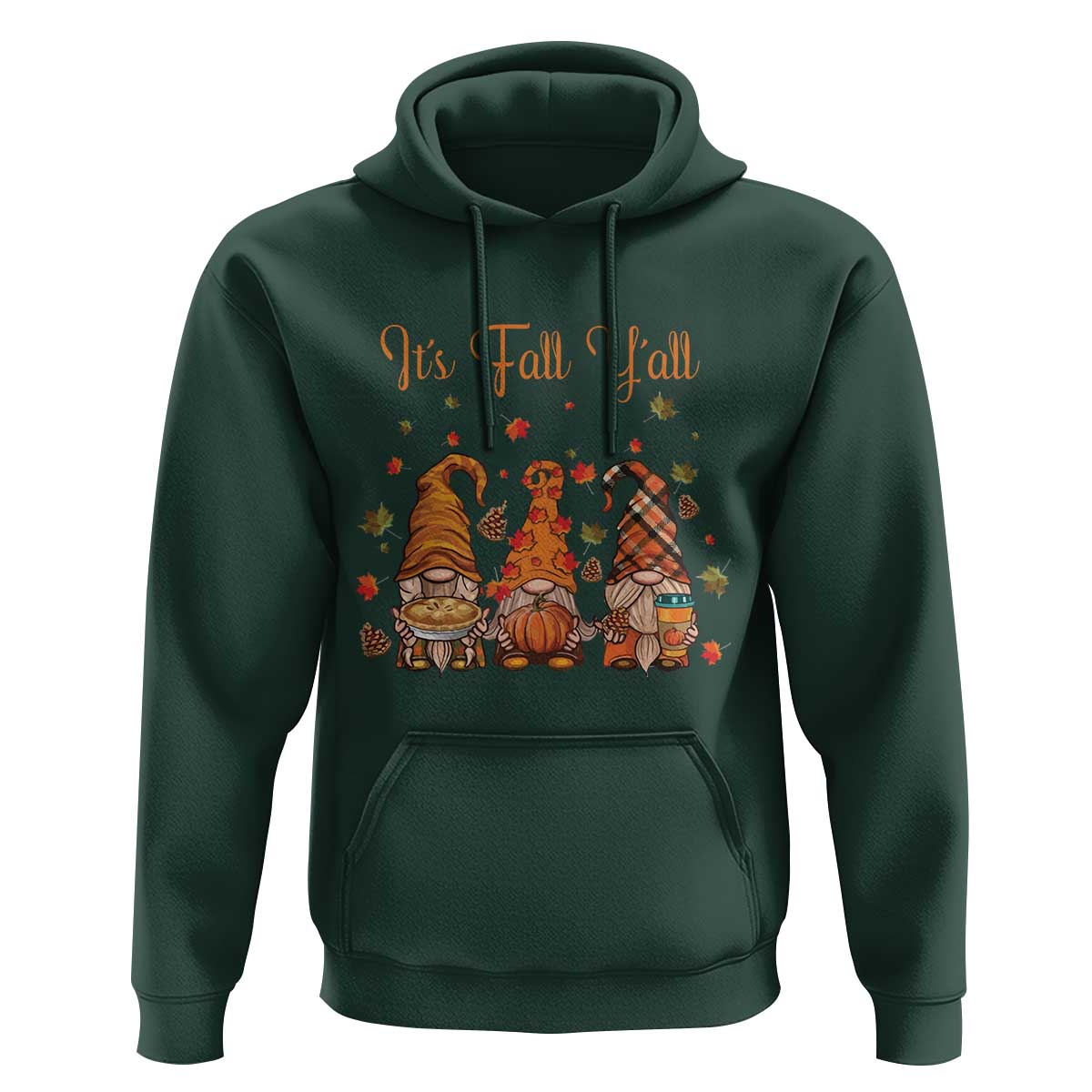 Autumn Season Hoodie It's Fall Y'all Gnomies Thanksgiving Maple Leaf