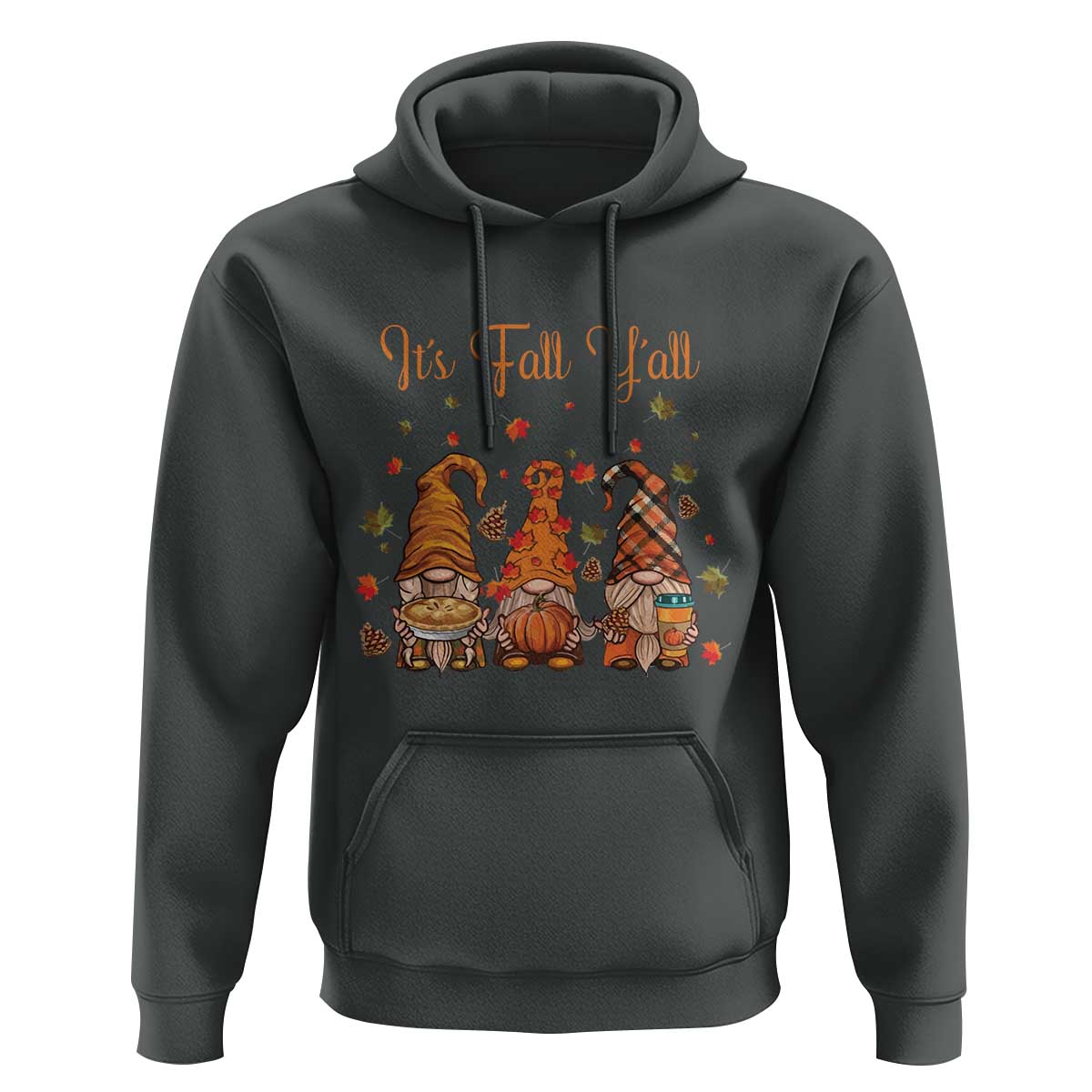 Autumn Season Hoodie It's Fall Y'all Gnomies Thanksgiving Maple Leaf
