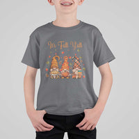 Autumn Season T Shirt For Kid It's Fall Y'all Gnomies Thanksgiving Maple Leaf - Wonder Print Shop