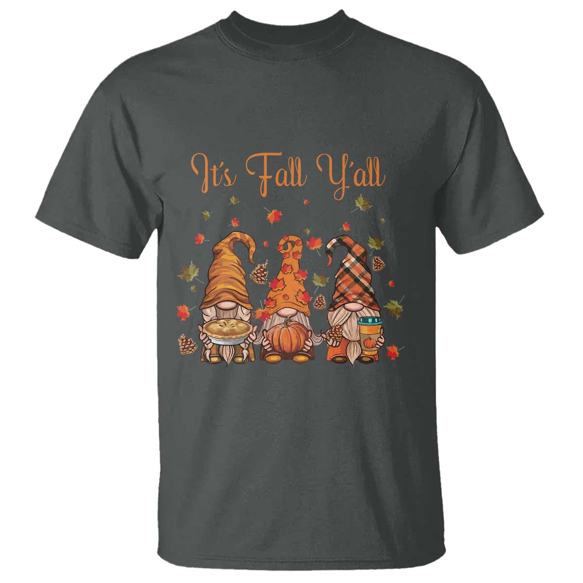 Autumn Season T Shirt It's Fall Y'all Gnomies Thanksgiving Maple Leaf - Wonder Print Shop
