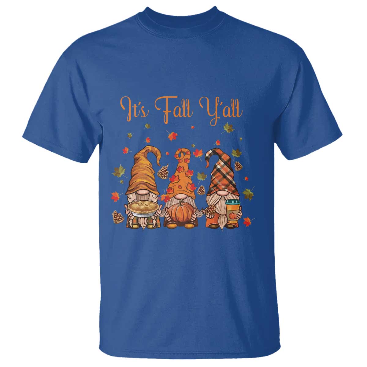Autumn Season T Shirt It's Fall Y'all Gnomies Thanksgiving Maple Leaf - Wonder Print Shop