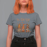 Autumn Season T Shirt For Women It's Fall Y'all Gnomies Thanksgiving Maple Leaf - Wonder Print Shop