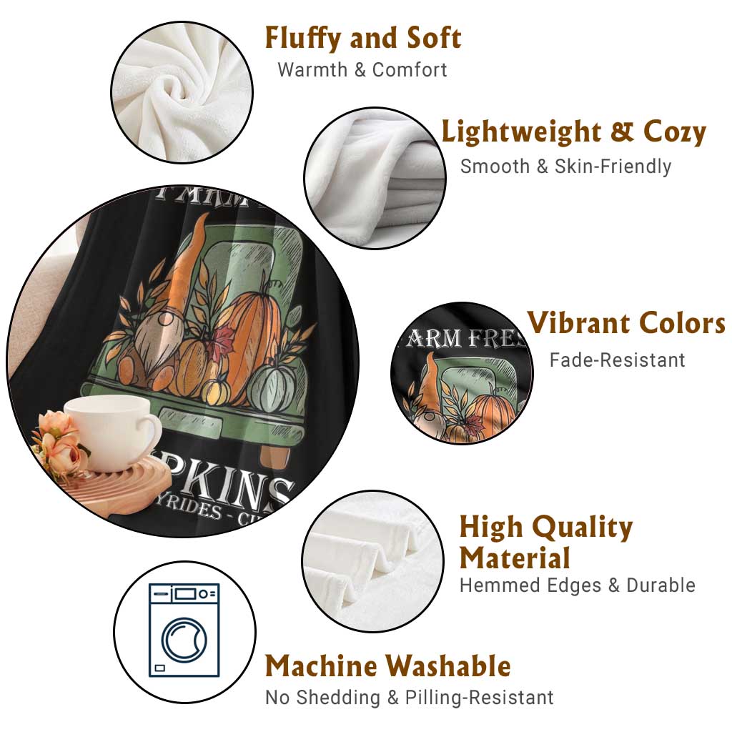 Thanksgiving Throw Blanket Farm Fresh Pumpkins Apples Hayrides Cider Autumn Season - Wonder Print Shop