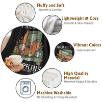 Thanksgiving Throw Blanket Farm Fresh Pumpkins Apples Hayrides Cider Autumn Season - Wonder Print Shop