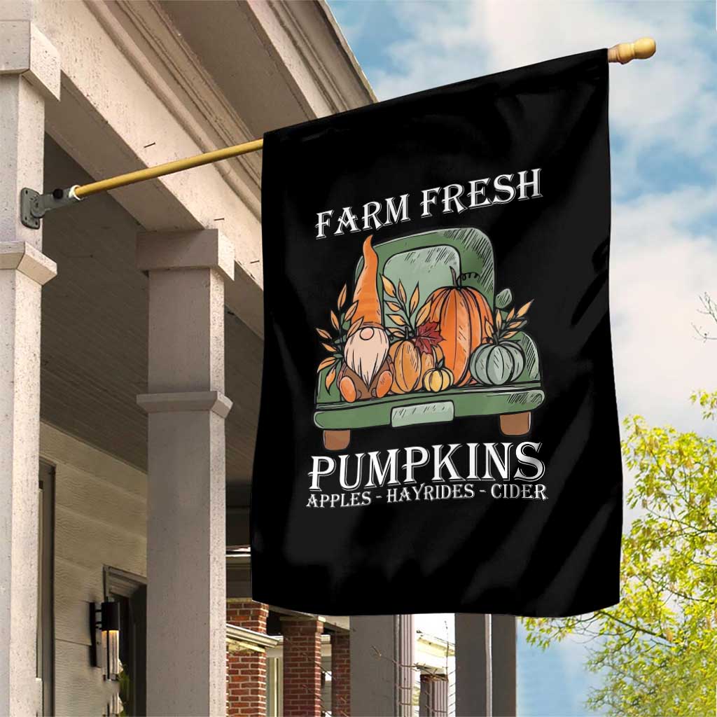 Thanksgiving Garden Flag Farm Fresh Pumpkins Apples Hayrides Cider Autumn Season - Wonder Print Shop