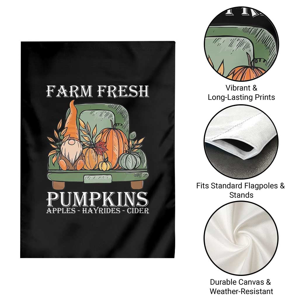 Thanksgiving Garden Flag Farm Fresh Pumpkins Apples Hayrides Cider Autumn Season - Wonder Print Shop