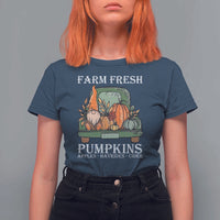 Thanksgiving T Shirt For Women Farm Fresh Pumpkins Apples Hayrides Cider Autumn Season - Wonder Print Shop