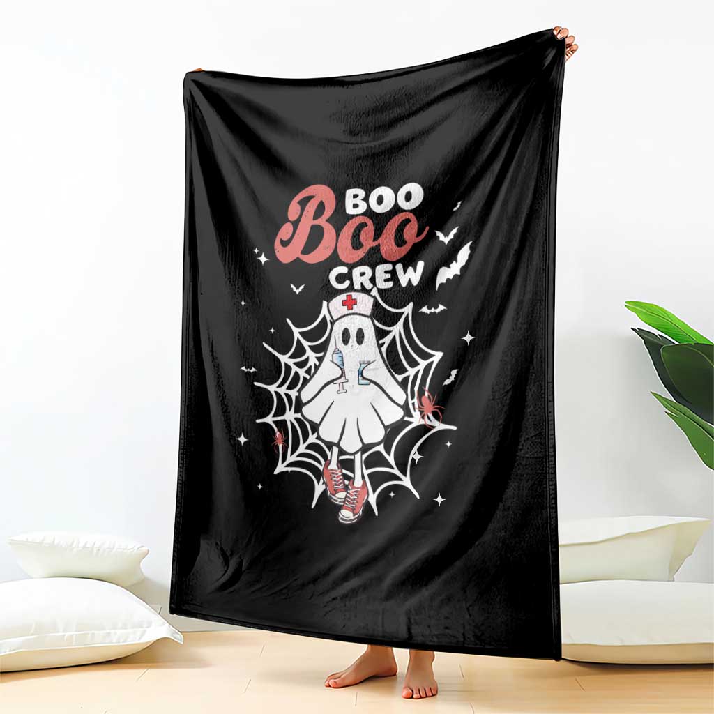Halloween Nurse Throw Blanket Boo Boo Crew Cute Ghost Nursing - Wonder Print Shop