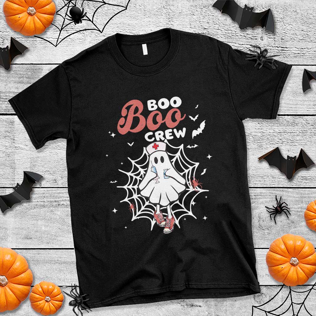 Halloween Nurse T Shirt Boo Boo Crew Cute Ghost Nursing - Wonder Print Shop