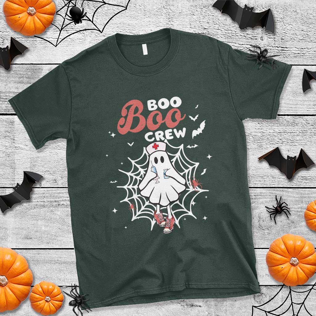 Halloween Nurse T Shirt Boo Boo Crew Cute Ghost Nursing - Wonder Print Shop
