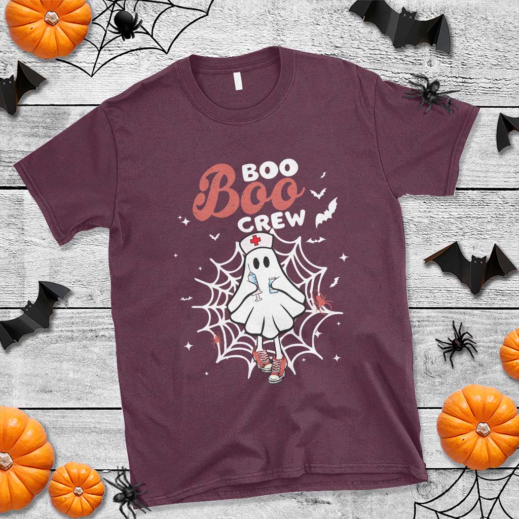 Halloween Nurse T Shirt Boo Boo Crew Cute Ghost Nursing - Wonder Print Shop