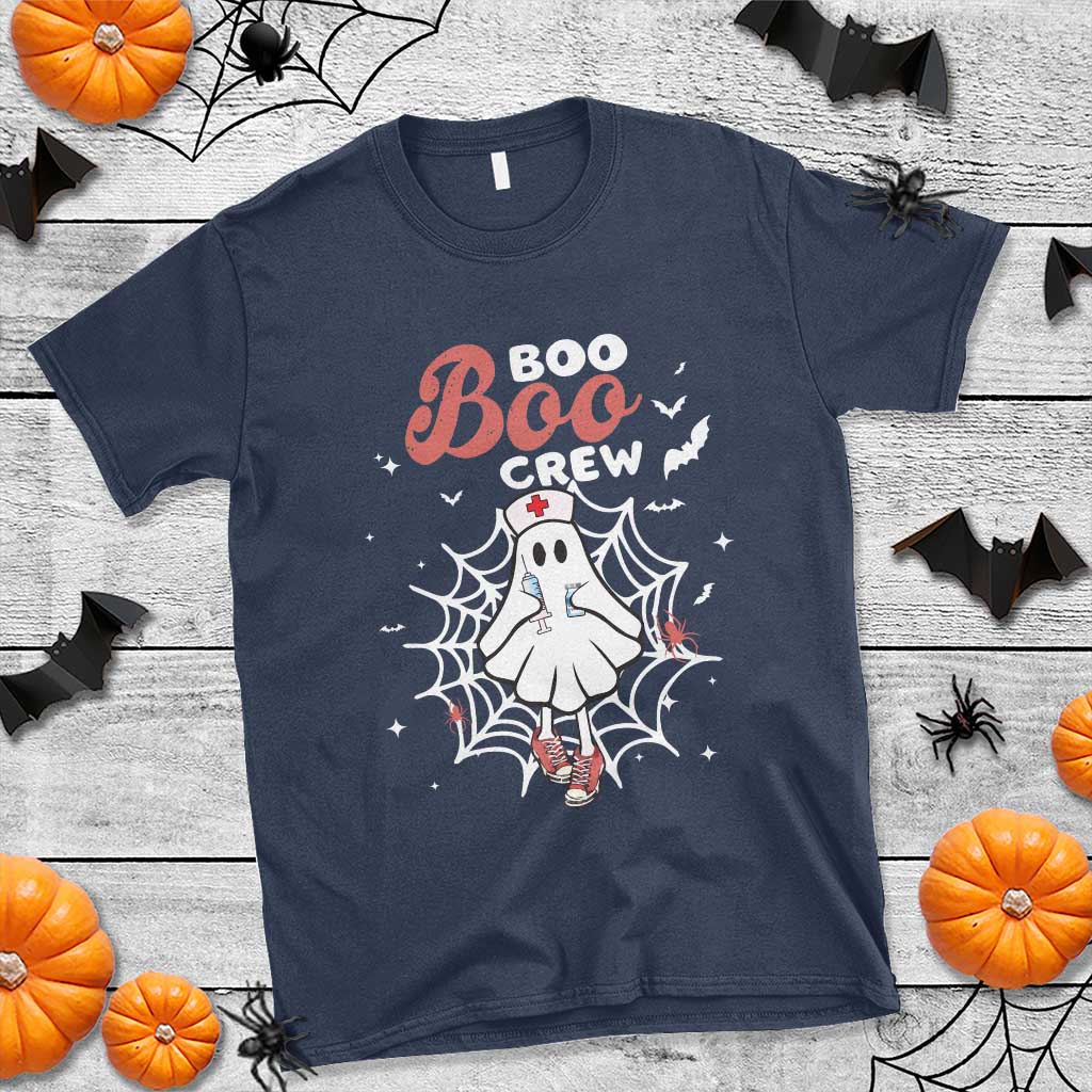 Halloween Nurse T Shirt Boo Boo Crew Cute Ghost Nursing - Wonder Print Shop