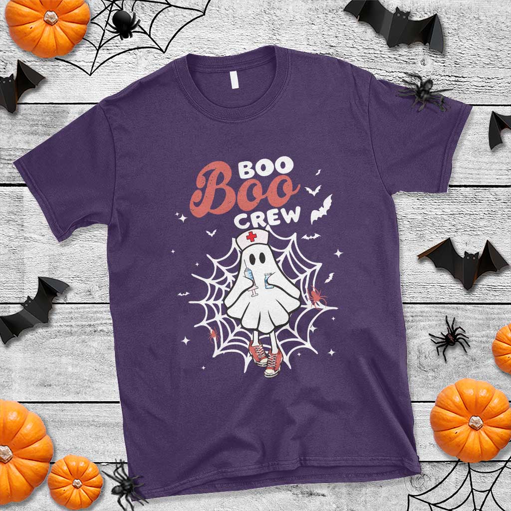 Halloween Nurse T Shirt Boo Boo Crew Cute Ghost Nursing - Wonder Print Shop