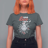 Halloween Nurse T Shirt For Women Boo Boo Crew Cute Ghost Nursing - Wonder Print Shop
