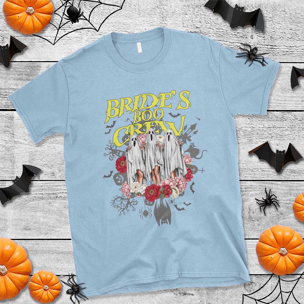 Halloween Bachelorette Party T Shirt Bride's Boo Crew Ghost Vintage Flower - Wonder Print Shop