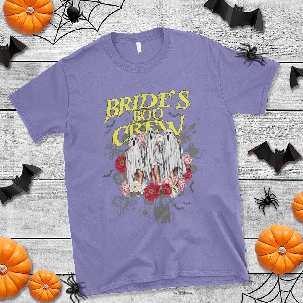 Halloween Bachelorette Party T Shirt Bride's Boo Crew Ghost Vintage Flower - Wonder Print Shop