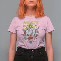 Halloween Bachelorette Party T Shirt For Women Bride's Boo Crew Ghost Vintage Flower - Wonder Print Shop