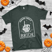 Funny Wedding Halloween T Shirt Fucking Finally Bride Skeleton Rings Bachelorette Party - Wonder Print Shop