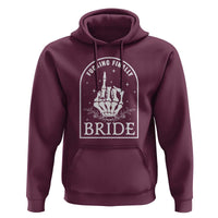 Funny Wedding Halloween Hoodie Fucking Finally Bride Skeleton Rings Bachelorette Party - Wonder Print Shop