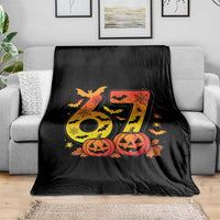 Funny 67 Halloween Throw Blanket Spooky Six Seven Meme Gen Alpha Slang - Wonder Print Shop