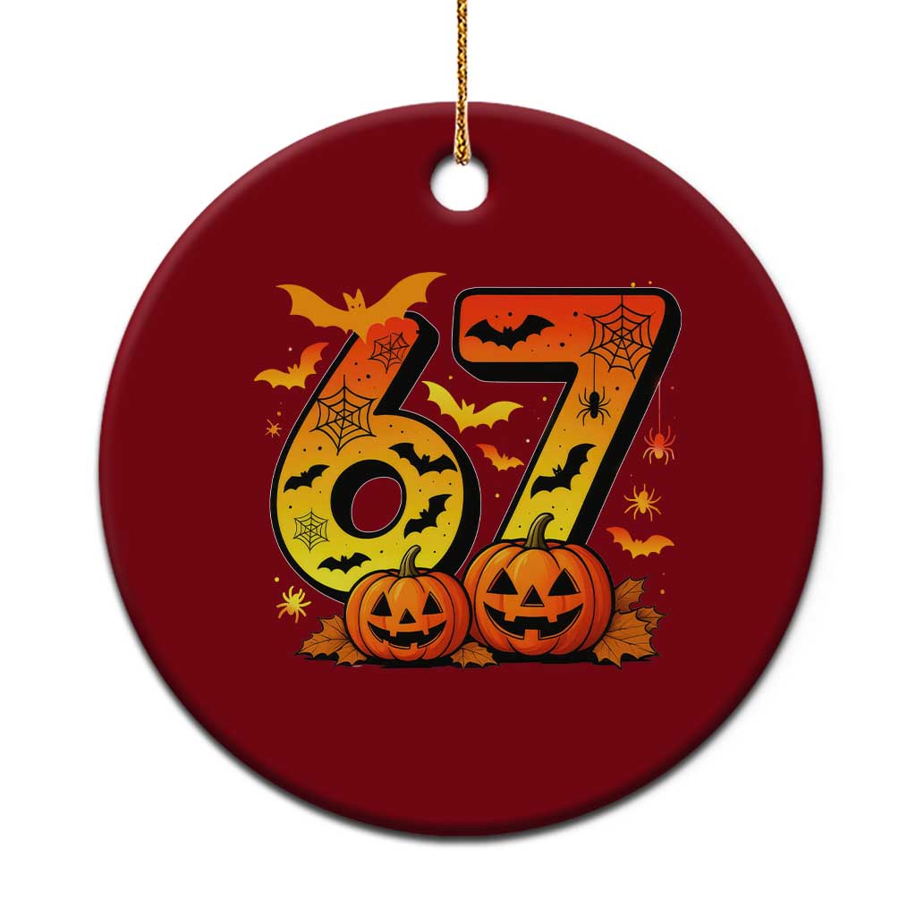 Funny 67 Halloween Ceramic Ornament Spooky Six Seven Meme Gen Alpha Slang - Wonder Print Shop