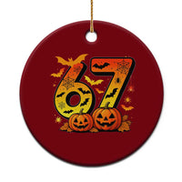 Funny 67 Halloween Ceramic Ornament Spooky Six Seven Meme Gen Alpha Slang - Wonder Print Shop
