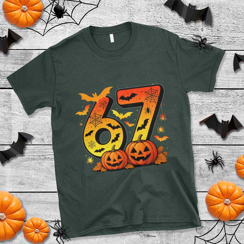 Funny 67 Halloween T Shirt Spooky Six Seven Meme Gen Alpha Slang - Wonder Print Shop